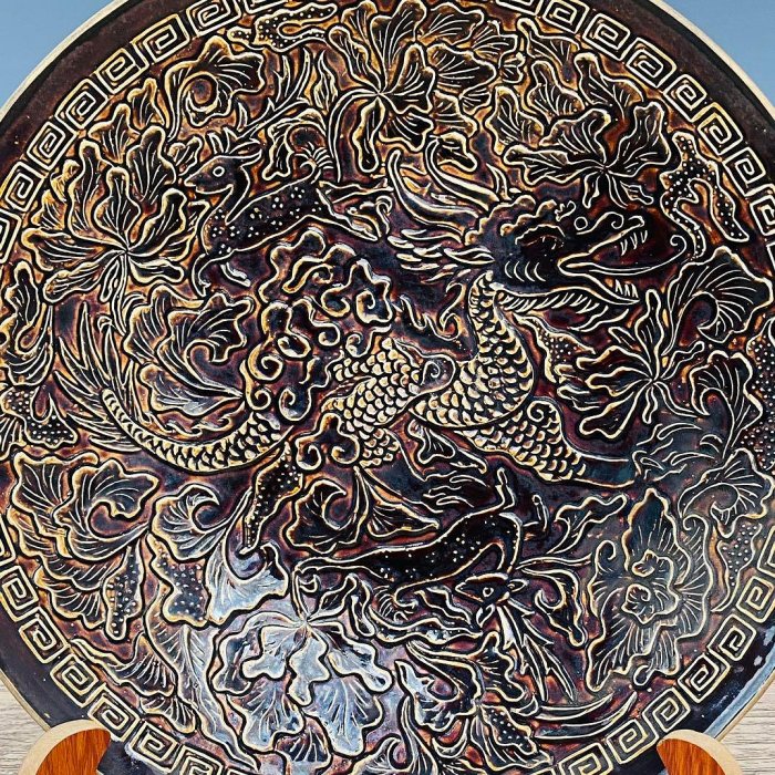 古董瓷器 定瓷龍紋碗，高7cm，直徑34cm，編號201023150300-9412