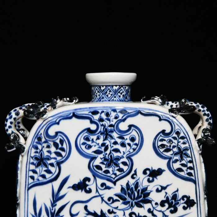 元青花麒麟紋扁瓶，高22.3cm直徑19cm，編號320777【真棒古瓷器】青瓷 白瓷 青白瓷