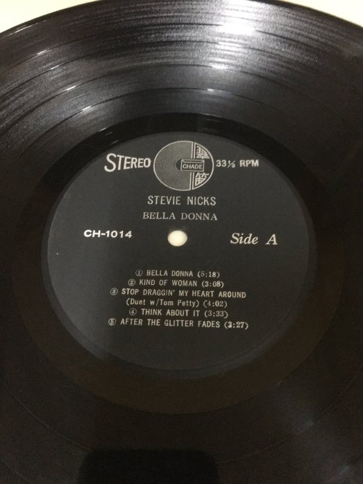 【拾全文物網】黑膠唱片 (天186)翠迪出版  stevie nicks bella donna