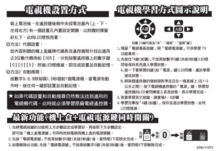 全新中華電信MOD數位機上盒遙控器適用MRC-20 MRC-32 MRC-33 MRC-41 MRC-42 1125A