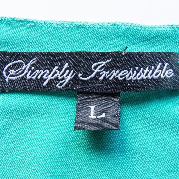 美國品牌SIMPLY IRRESISTIBLE 湖綠色V領7分袖上衣 彈性 美國製W-T-S-L08
