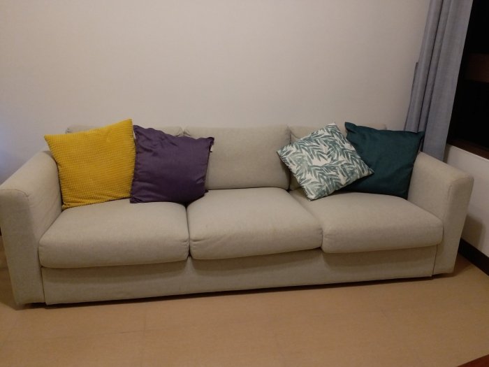 IKEA VIMLE 歐式布沙發 GUNNARED 米白色三人座
