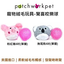 美國 Patchwork 驚喜咬樂球玩具 寵物 布偶 4吋 小豬 無尾熊 啾啾球 狗玩具
