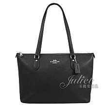 【茱麗葉精品】全新精品 COACH 專櫃商品 CH285 經典馬車LOGO皮革肩背托特包.黑/銀 現貨