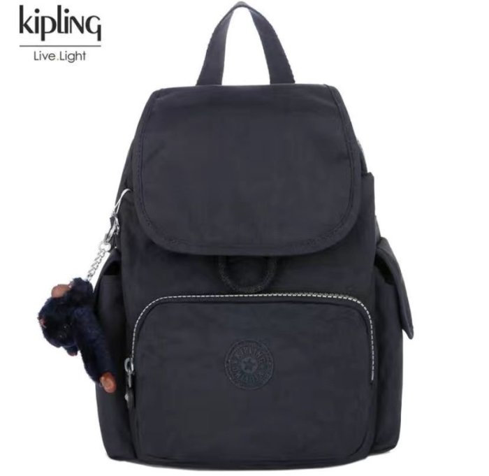 KIKI精選 Kipling 猴子包 黑色 多用輕量雙肩後背包 中號 防水 限時優惠