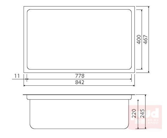 【路德廚衛】Lofn Rindr方型手工不鏽鋼水槽- KSSX-8500R 方形不銹鋼功能性水槽(平接、下崁適用)