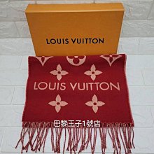【巴黎王子1號店】《Louis Vuitton LV》M79502 胭脂紅色 流蘇 羊毛 圍巾 ~預購