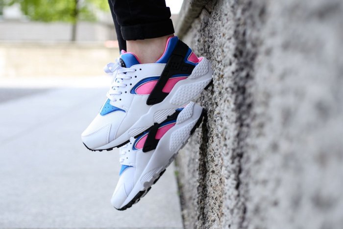 南◇現貨 Nike Huarache Run GS 654275-104 白色藍色 桃紅色 武士 女鞋 23.5