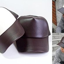 【海倫精坊】嚴選頂尖款--仿皮面米棕&全棕色卡網帽(特價１５０元)男女適RP014