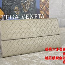 優買二手精品名牌店 BOTTEGA VENETA BV 134075 大象灰 灰 釦式編織 零錢袋 長夾 夾  全新 II