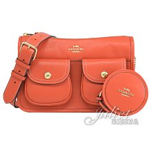 【茱麗葉精品】全新精品 COACH 專櫃商品 C5778 PENNIE 荔枝皮革二合一斜背包.橘 現貨