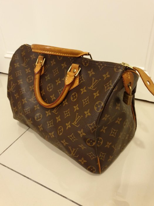 二手商品精品包/經典花色Louis Vuitton/ LV /Monogram／Louis Vuitton Speedy 35 帆布波士頓 M41107