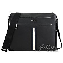 【茱麗葉精品】【全新商品】BALLY 6307857 HARISON 經典織帶造型拉鍊斜背公事包.黑 現貨