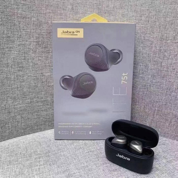 Jabra/捷波朗 Elite 75t 真無線運動藍牙耳機 跑步運動耳機 健身音樂+降噪無線耳機 五色齊全 頂級耳機