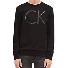 CK Calvin Klein 漆皮LOGO 刷毛大學Tee 現貨 黑色