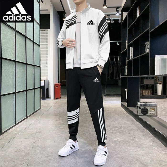 現貨熱銷-新款adidas 愛迪達 套裝 三葉草 運動套裝 長袖套裝 連帽套裝 休閒運動套裝 男女款 外套 帽T 連帽套