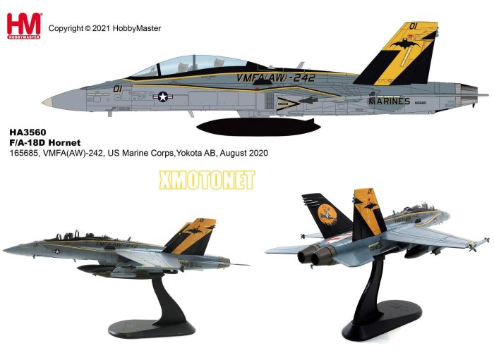 【魔玩達人】1/72 HM HA3560 F/A-18D Hornet 大黃蜂VMFA-242美國海軍陸戰隊【新品現貨】