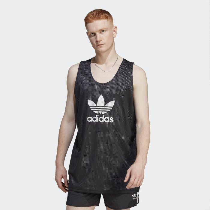 ADIDAS OG BBALL TREFOIL JERSEY 背心 黑白 球衣 網眼 雙面穿 男 HS2067