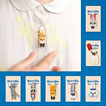 ＳＥＹＥＳ　 有趣的襯衫小配件~動物刺繡鈕扣裝飾 (7入組)