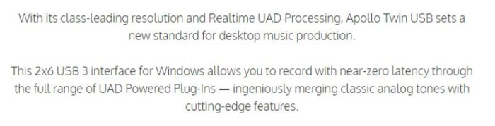 UNIVERSAL AUDIO Apollo Twin USB3.0錄音介面