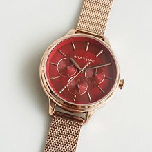 RELAX TIME 經典三眼｜米蘭錶帶系列-東京紅 RT-79-6 公司貨 女錶 中性款