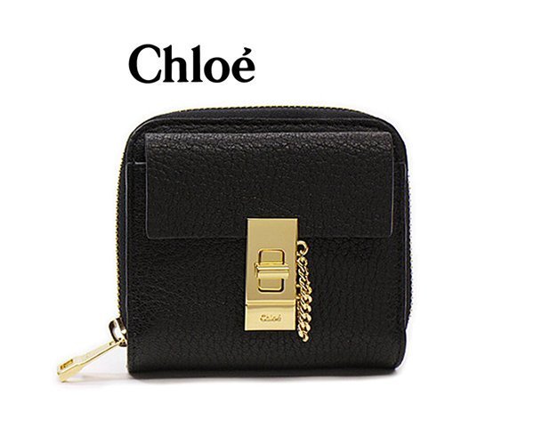 CHLOE ► ( BLACK 黑色×金屬金色 ) 真皮短夾 錢包 皮夾｜100%全新正品｜特價!