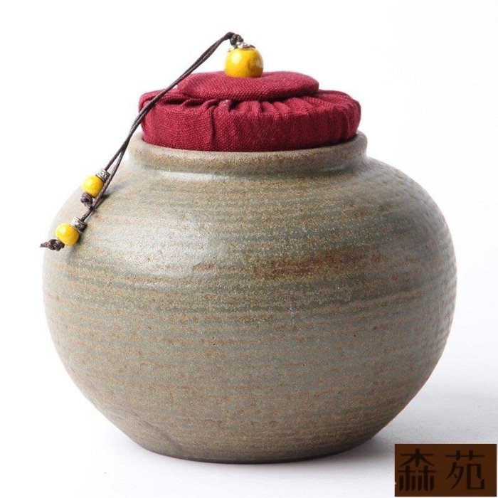 熱銷  茶葉罐陶瓷罐子密封罐儲茶儲物茶罐粗陶茶具普洱通用醒茶葉盒O1210