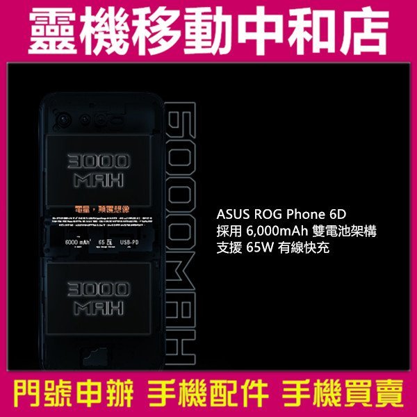 [門號專案價]ASUS ROG Phone 6D[16+256GB]6.78吋/5G/電競手機/IPX4防水等級/大電量