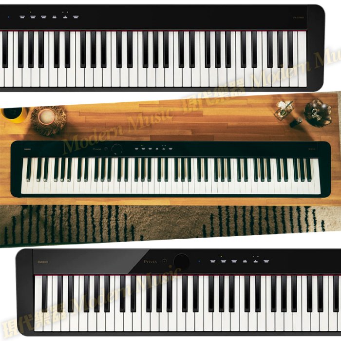 【現代樂器】卡西歐CASIO 88鍵數位電鋼琴 PX-S1100 黑色款 附三踏板 超輕量可攜 Privia