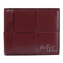 【茱麗葉精品】全新商品 BOTTEGA VENETA 專櫃商品 649603 大格編織撞色六卡短夾.酒紅 現貨