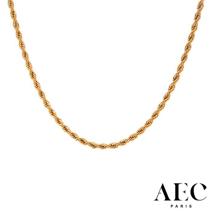 AEC PARIS 巴黎品牌 金色古巴鍊 簡約麻花編織項鍊 CHAIN NECKLACE APUS