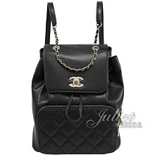 【茱麗葉精品】預購商品 CHANEL 專櫃商品 A93748 格紋小牛皮翻蓋束口後背包.黑