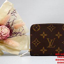 優買二手精品名牌店 LV M60067 原花老花字紋 ㄇ字 拉鍊 零錢包 信用卡夾 短夾 錢包 皮夾 名片夾 全新