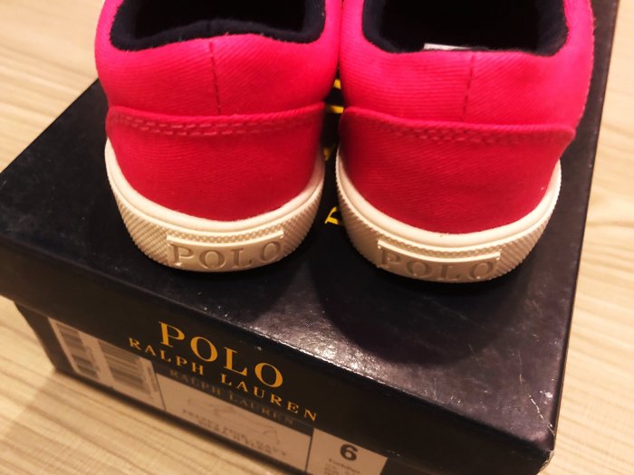 JFK RALPH LAUREN POLO 全新正品 白底 玫紅/藍馬配色 12CM