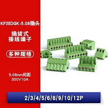 KF2EDGK-5.08插拔式接線端子 間距5.08MM 2/3/4/6/7/8/10-12P插頭 W1062-0104 [380918]