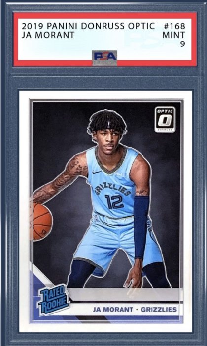 Ja morant 灰熊超強新人RC 新人卡DONRUSS OPTIC 鑑定卡PSA 9