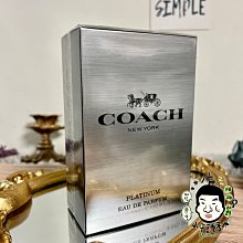 《小平頭香水店》COACH PLATINUM 紐約白金 男性淡香精 100ml