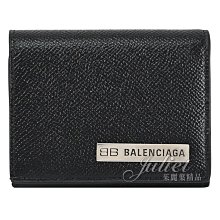 【茱麗葉精品】全新商品 BALENCIAGA 巴黎世家 專櫃商品 672184 質感荔枝牛皮三折零錢短夾.黑 現貨