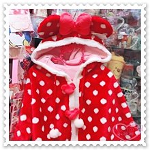 小花花日本精品♥ Hello Kitty  東京迪士尼樂園限定  米妮 冬季厚款披肩/斗篷 披風 披風32053609