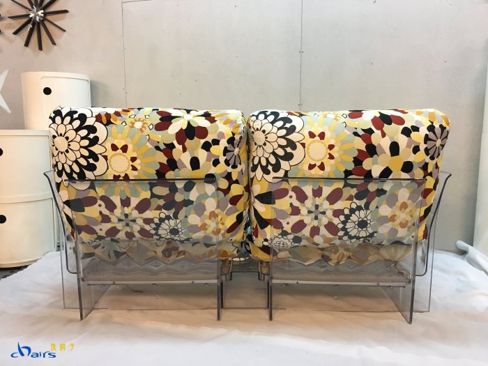 【挑椅子】Pop Seater Outdoor Fabrics 普普風花布雙人沙發。黃花。(復刻版) SOFA-01