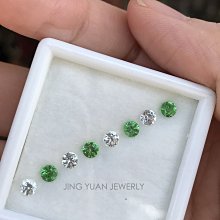 JING YUAN JEWELRY**鑽石車工3.35-3.4mm沙佛萊白色藍寶石組合1.42ct一組8顆 適合做線戒