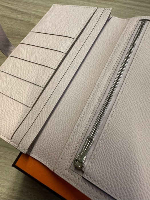 全新品 愛馬仕全配 美國購買證明 Hermes bearn wallet 超美Bearn 實用經典 粉色 夢幻紫 新色 女款 長夾 薄款皮夾 現貨