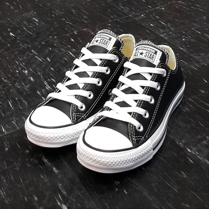 Converse Chuck Taylor All Star 基本款 黑色 黑白 皮革 荔枝皮 低筒 132174C