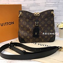 《真愛名牌精品》LV M45353 ODÉON PM 老花黑色邊 新款兩用包 *全新品*代購