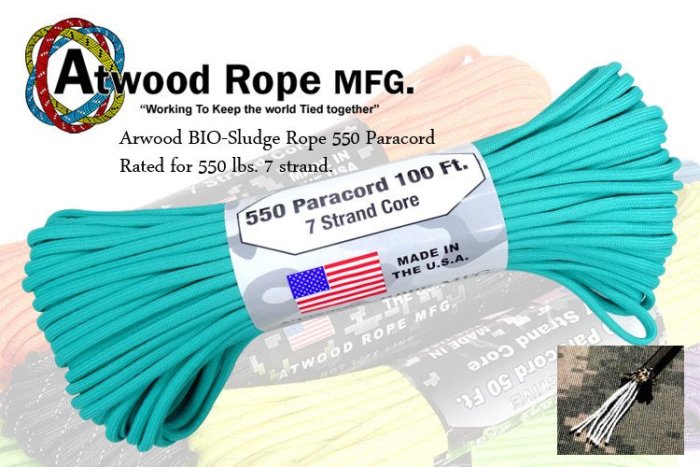 【angel 精品館 】Atwood Teal 藍綠色傘繩 / 100呎 S11-TEAL