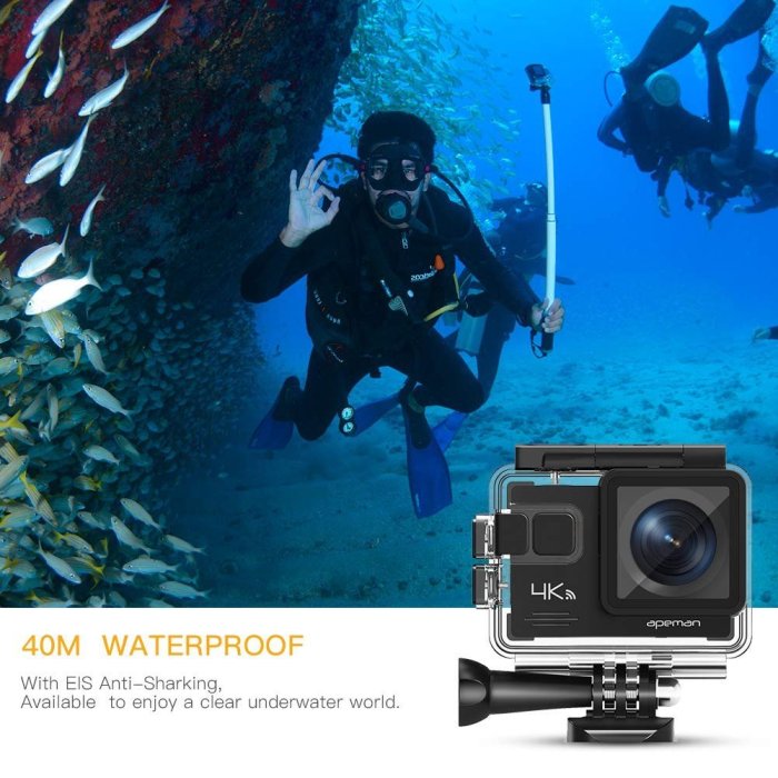 美眉配件 Apeman A79 4K 防水運動相機 運動攝影機 2.4G遙控器 麥克風 類GOPRO 戶外 錄影 慢動作