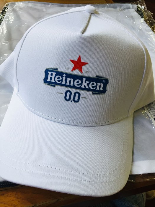 全新 Heineken00 海尼根 00無酒精 白色棒球帽 活動贈品