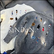 SaNDoN x『ADER』秋冬必買款 可愛刺繡精緻燕麥灰塗鴉風格親膚感毛衣 231030