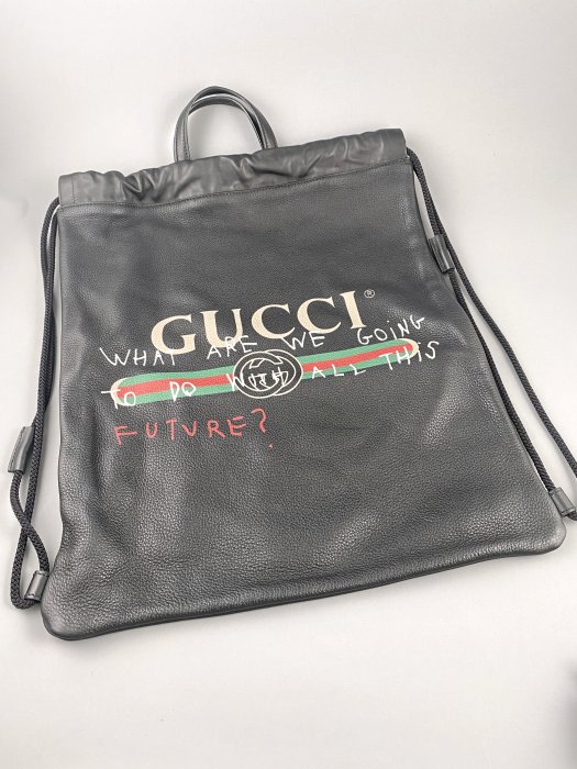 [我是寶琪] 全新未用 Gucci 塗鴉 drawstring 後背包