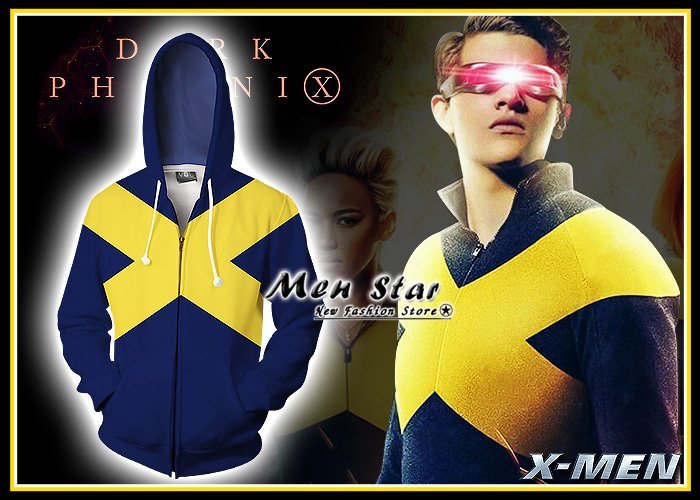 【Men Star】免運費 X戰警 黑鳳凰 新戰衣 彈力運動外套 連帽外套 運動服 運動衣 X MEN 媲美 nike